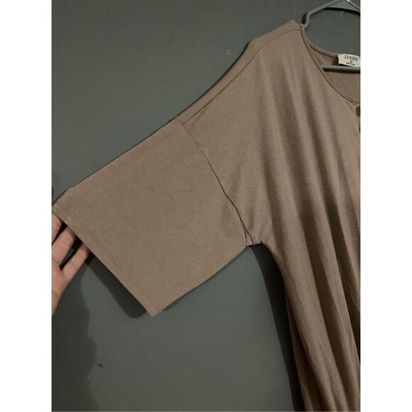 Zenana Plus Size Jogger Jumpsuit Brown Long Sleeve Elastic Waist Chic 1X - Picture 3 of 9